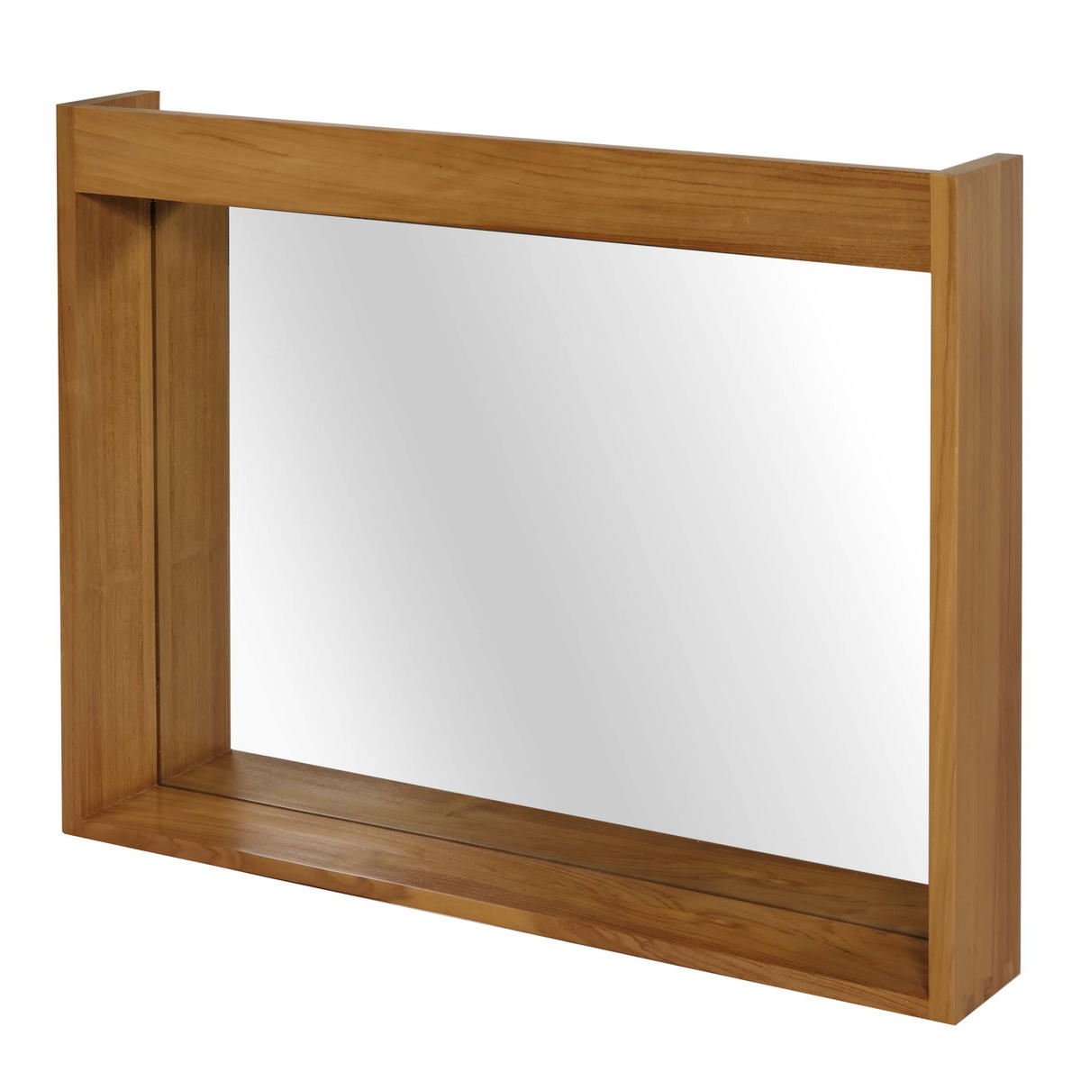 TEAK-WANDSPIEGEL Braun - Braun, Holz (100/77/14cm) - MCW