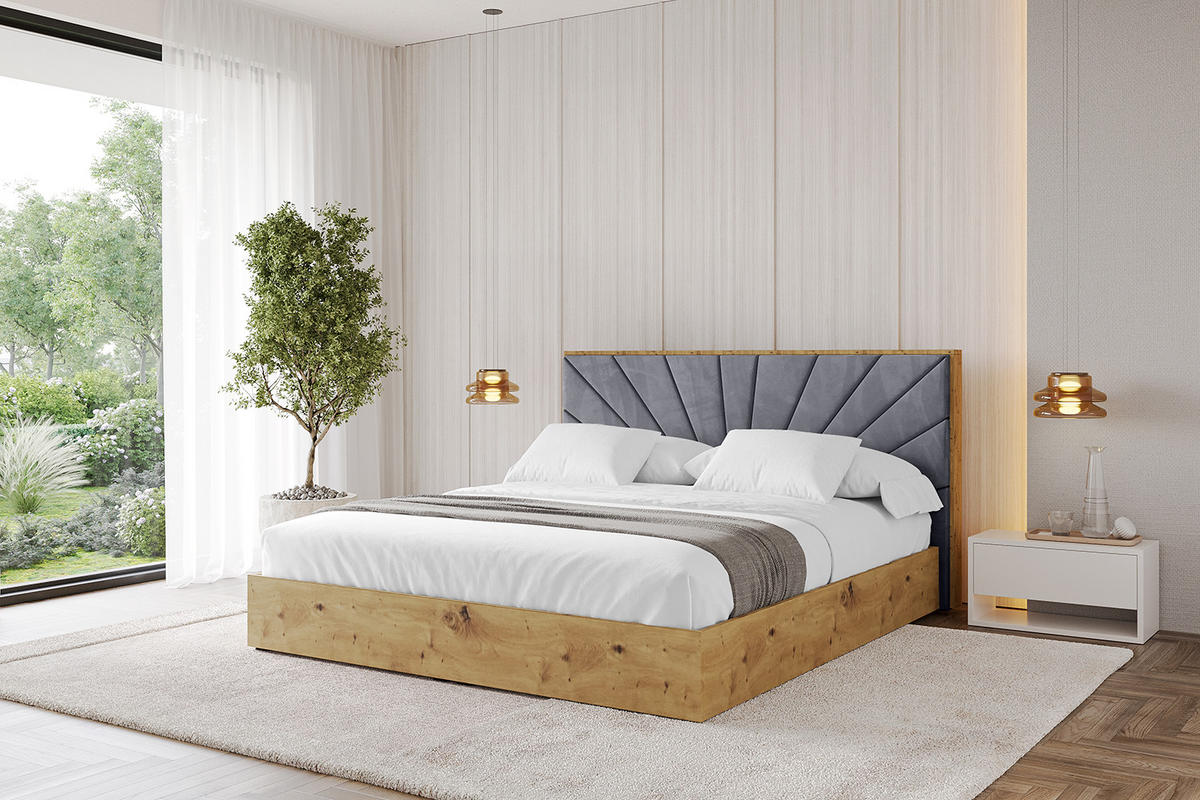 POLSTERBETT mit Bettkasten und Lattenrost, Bett mit Matratze H3/H4 - ENZO6 120x200 Dunkelgrau - Dunkelgrau, Holzwerkstoff/Textil (120/200cm) - ALTDECOR