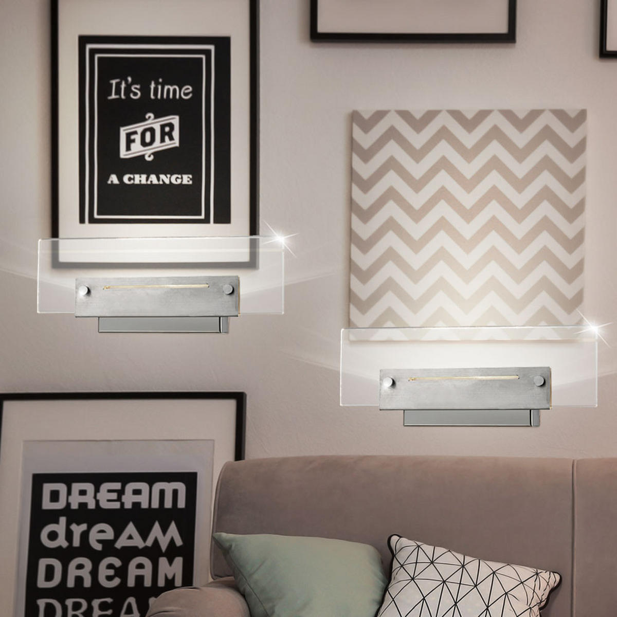 LED WANDLEUCHTE Metall Chrom Silber - Silberfarben, Metall (11/5.5/26cm) - Esto