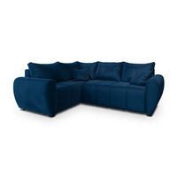 ROHOVÁ SEDAČKA MADISON modrá - modrá/černá, dřevo/textil (235/175cm) - MASSENO