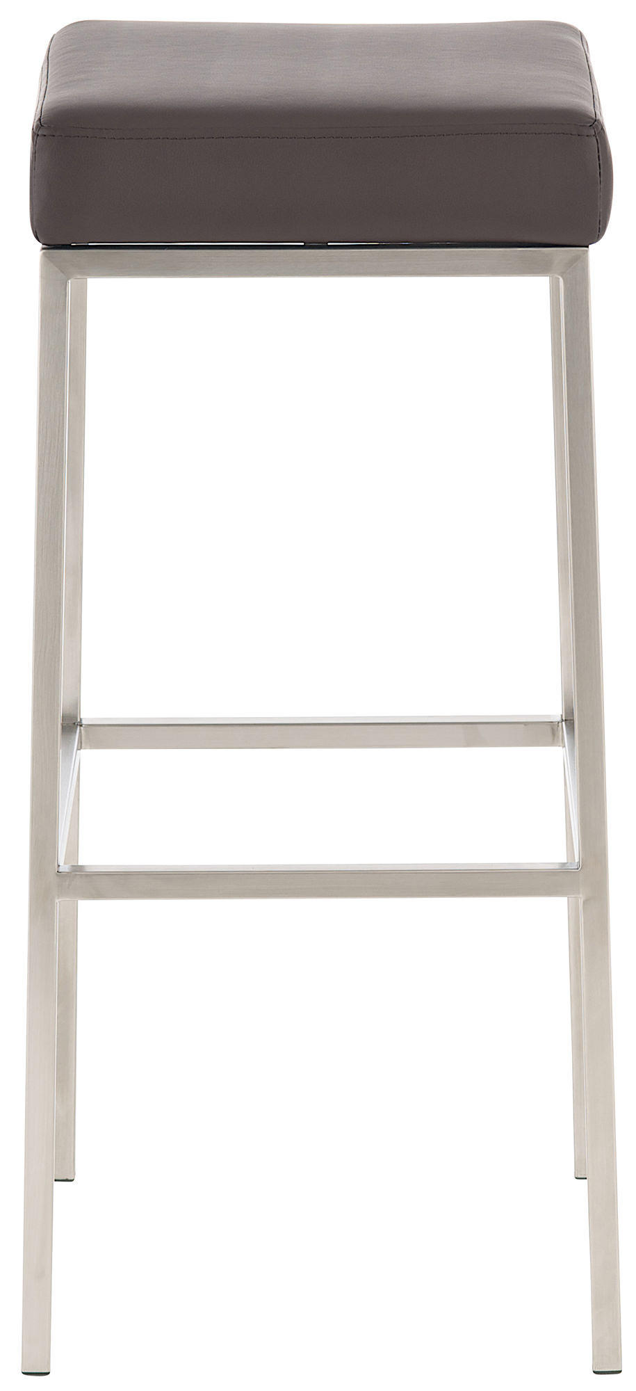 BARHOCKER Lederlook braun - Edelstahlfarben/Braun, Textil/Metall (37/80/37cm) - CLP