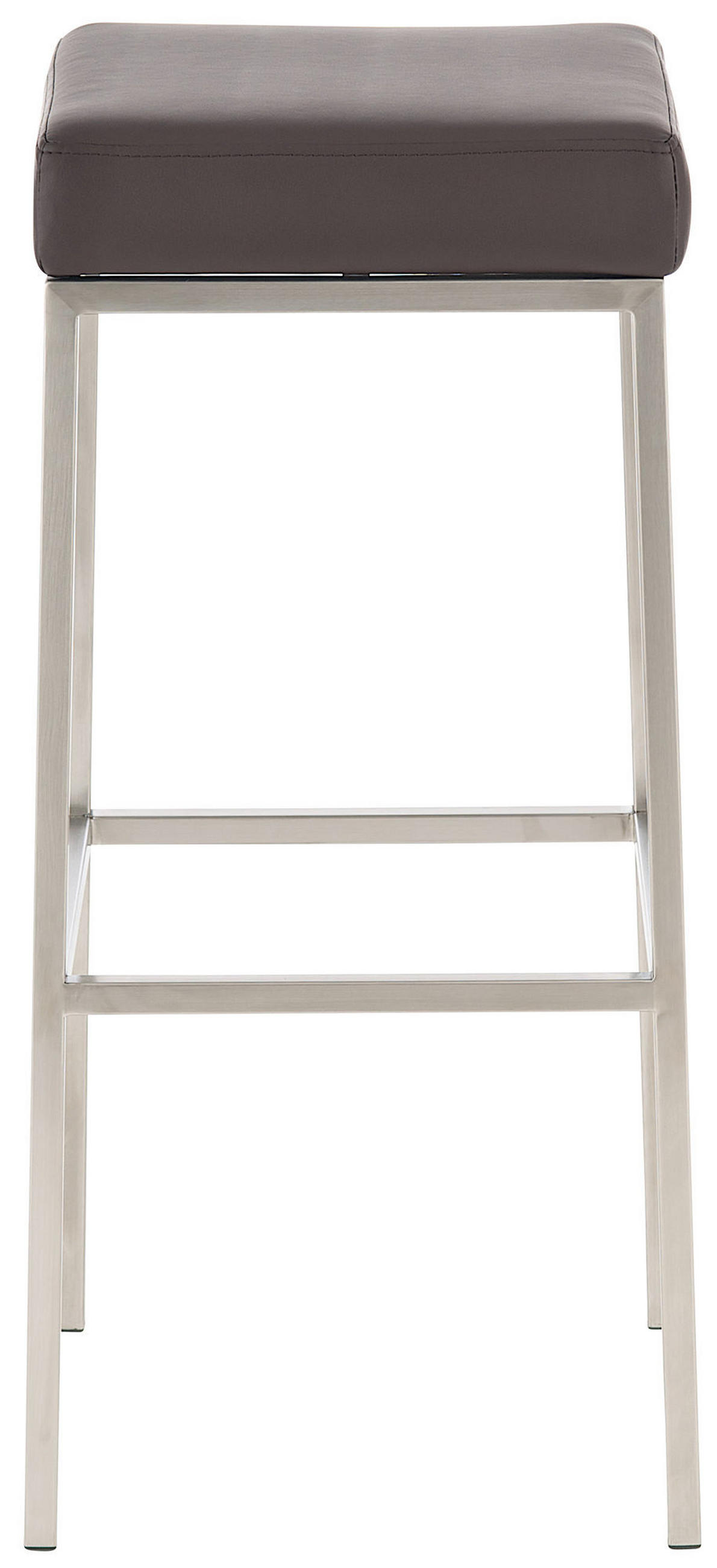 BARHOCKER 2er Set Lederlook braun - Edelstahlfarben/Braun, Textil/Metall (37/85/37cm) - CLP