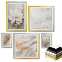 WANDBILDER 5er Set - 50x50 cm & 20x30 cm & 40x60 cm Goldrahmen - Berglandschaften mit dem Fahrrad - Goldfarben, Kunststoff (40/60cm) - ArtPrintCave