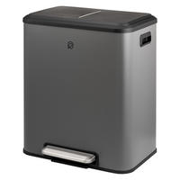 ABFALLEIMER 30 Liter, grau - Grau, Metall (42.5/50/33.5cm) - eluno