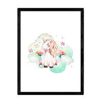 POSTER Kinder Tiere Einhorn Regenbogen A3 Rahmenlos - Klar, Papier (29.7/5/42cm) - Nacnic
