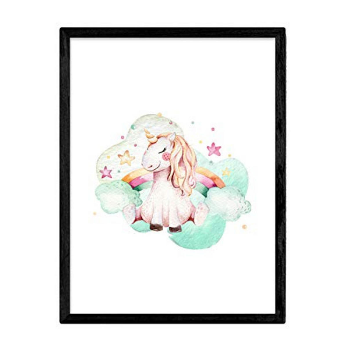 POSTER Kinder Tiere Einhorn Regenbogen A3 Rahmenlos - Klar, Papier (29.7/5/42cm) - Nacnic