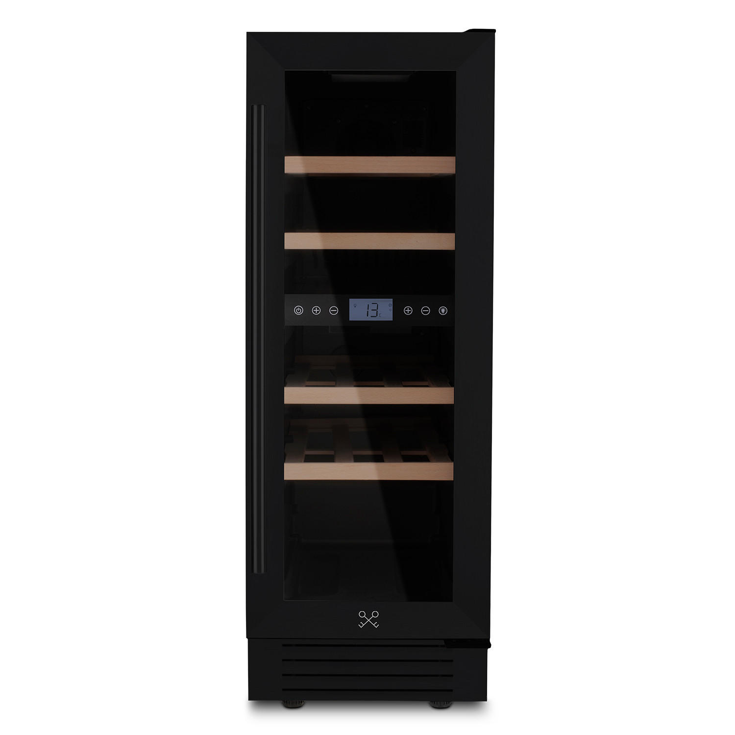 WEINKÜHLSCHRANK CAVCEDB17 Schwarz, für 17 Flaschen, 2 Temperaturzonen, Anti-UV, LED, 53L - Schwarz, Metall (29.5/83/57.5cm) - Les Petits Champs