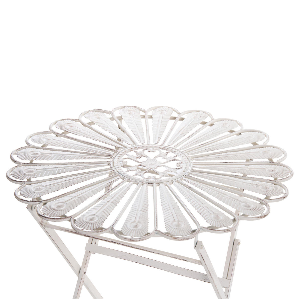BISTRO STOLEK 71/71 cm Kov Krémově bílý Pavia - bílá, kov (71/71/76cm) - Beliani