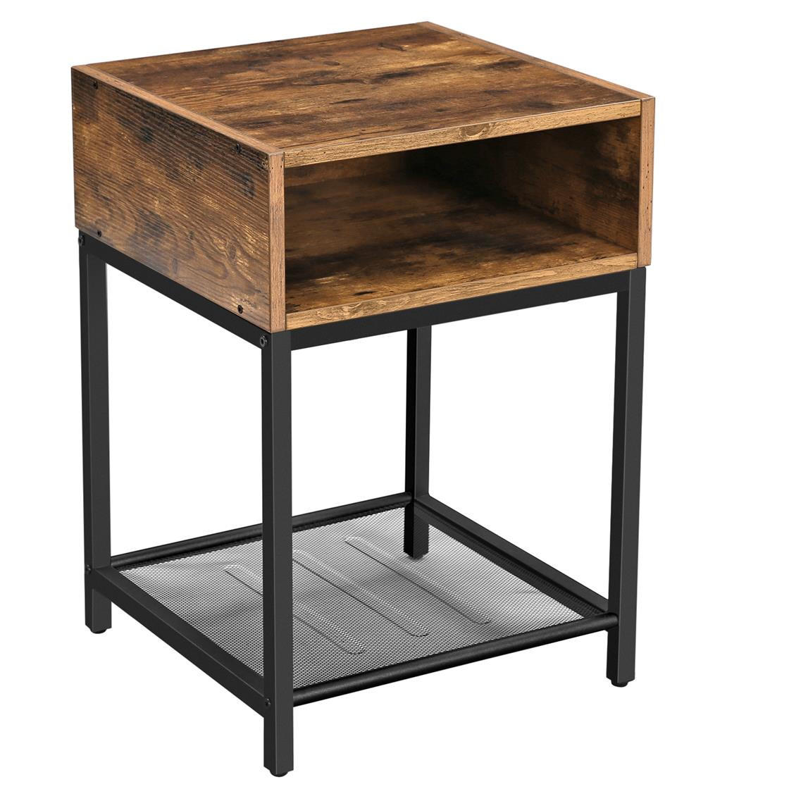 Begryf Beistelltisch Dunkelbraun, Schwarz 40x58x40 cm