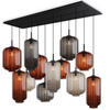 HÄNGELEUCHTE Velo 12-flammig Mehrfarbig Ø 18/20/25cm - Multicolor/Schwarz, Glas (25/25/27cm) - s.luce