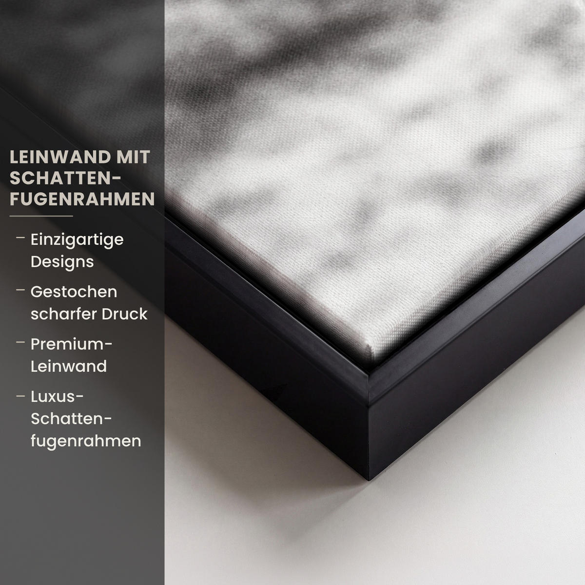 LEINWAND Bilder mit Rahmen - Kuh - Schottischer Hochländer - Schwarz - Weiß - Tier - Natur - Wildtiere - 100x70 - Schwarz, Textil (100/70cm) - MuchoWow
