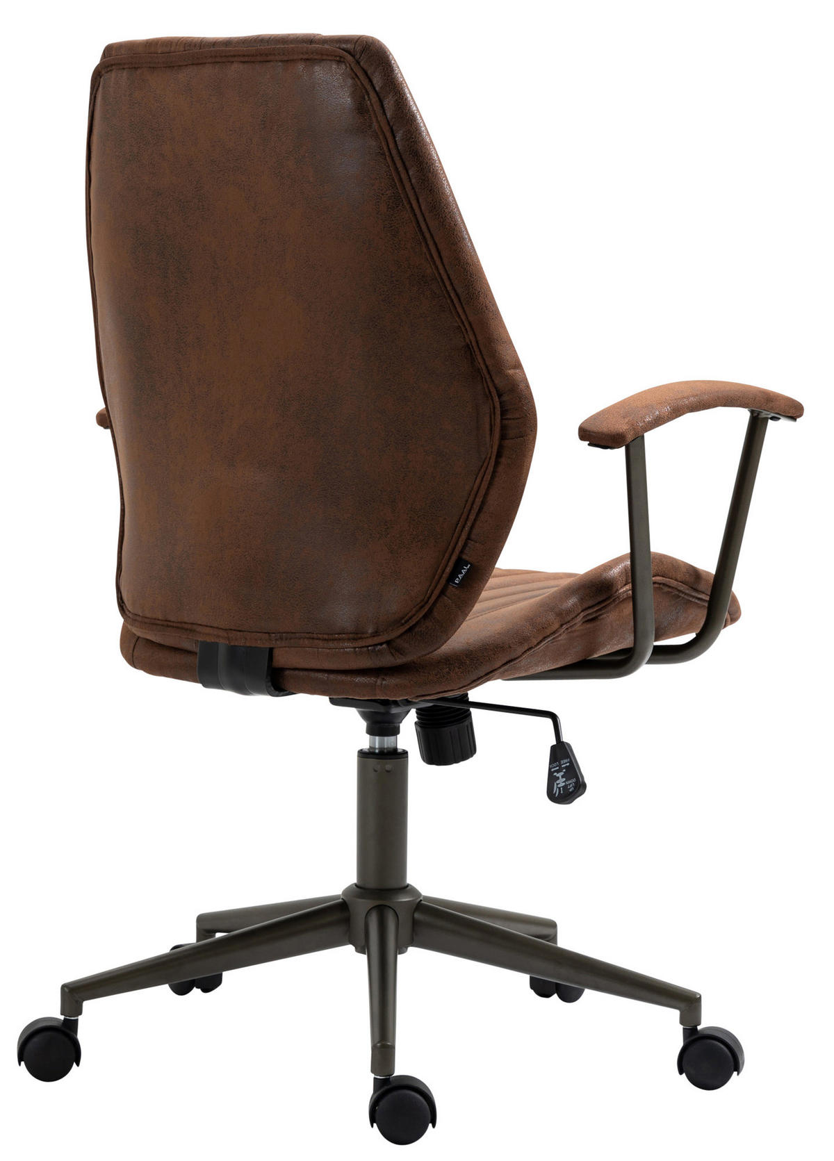 DREHSTUHL Lederlook cognac - Cognac/Schwarz, Textil/Metall (69/97/61cm) - CLP