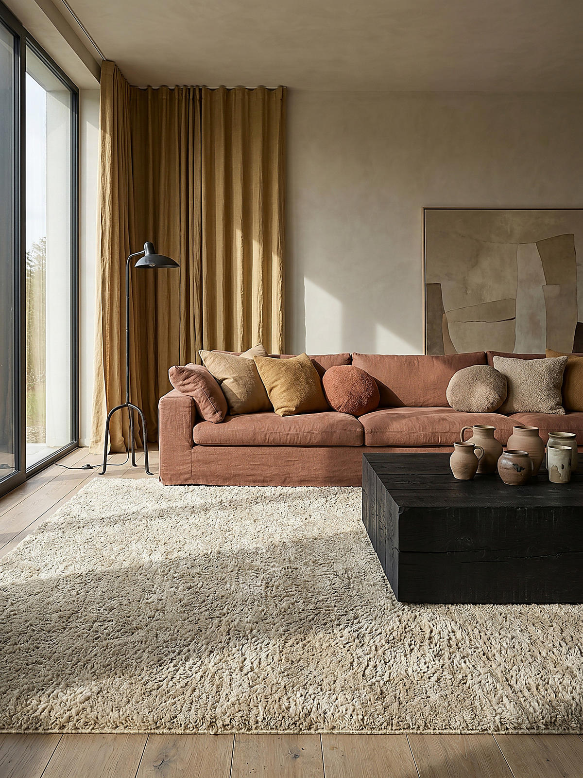 TEPPICH Hochflor Shaggy-Design, teddyweich LYNE, Beige 140x200 cm - Beige, Textil (200/140cm) - KADIMA DESIGN