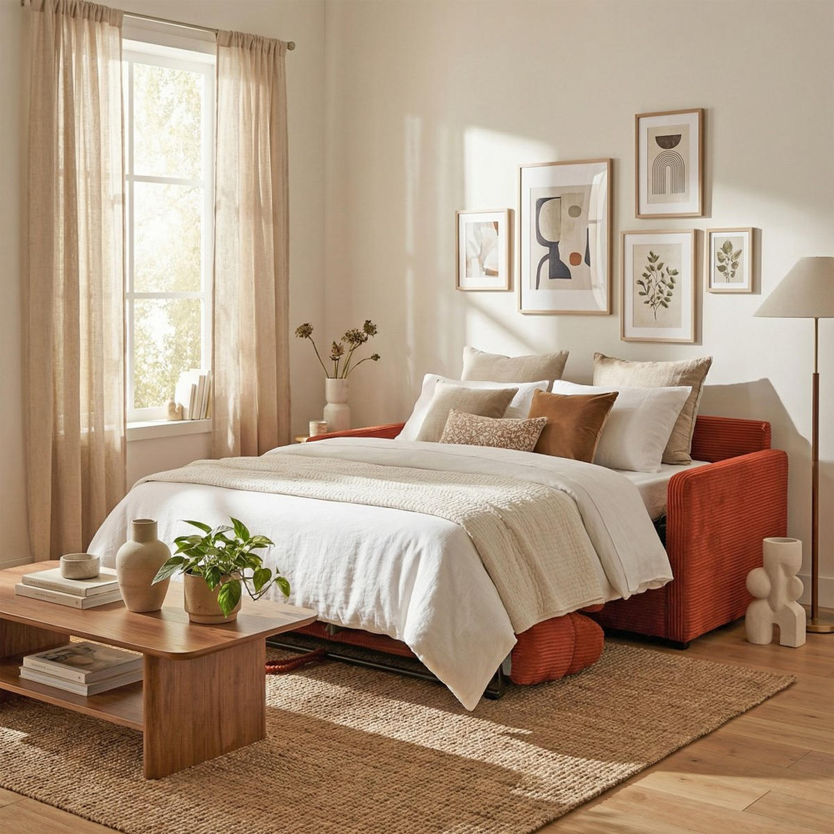 SCHLAFSOFA rapido 3 sitzer BERGAME aus Samt / Terrakotta - Terracotta, Textil (174/88/210cm) - Weber Industries