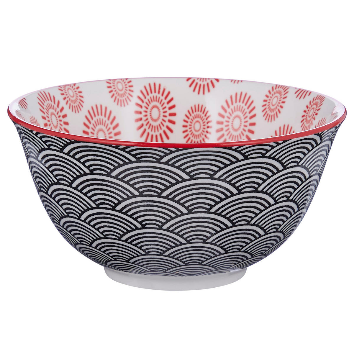 SCHALEN 6er-Set Ornaments 520 ml - Rot/Schwarz, Keramik (14/14/7cm) - Butlers