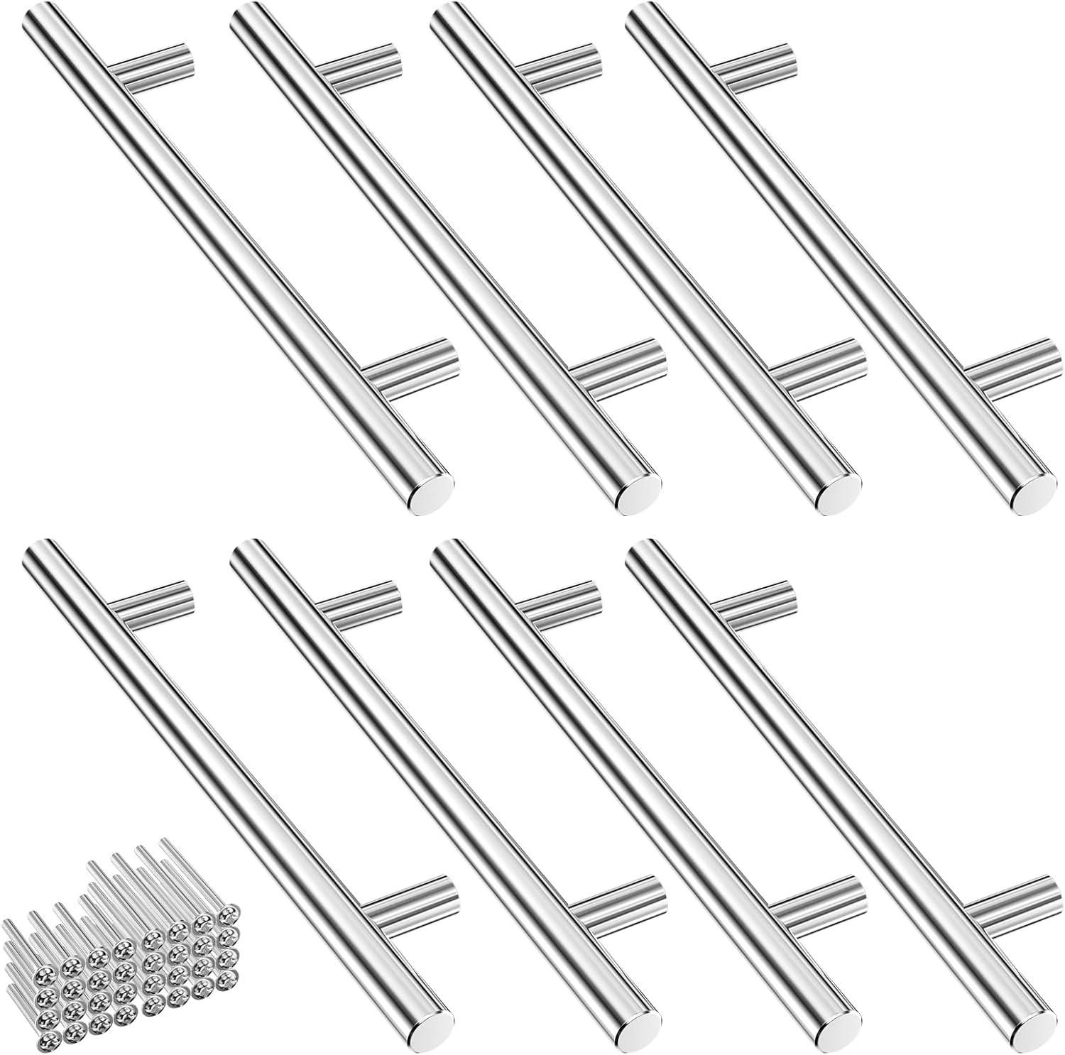 MÖBELGRIFF Silber 8er-Set 128 mm Edelstahl - Silberfarben, Metall (0.01/3.2/2cm)
