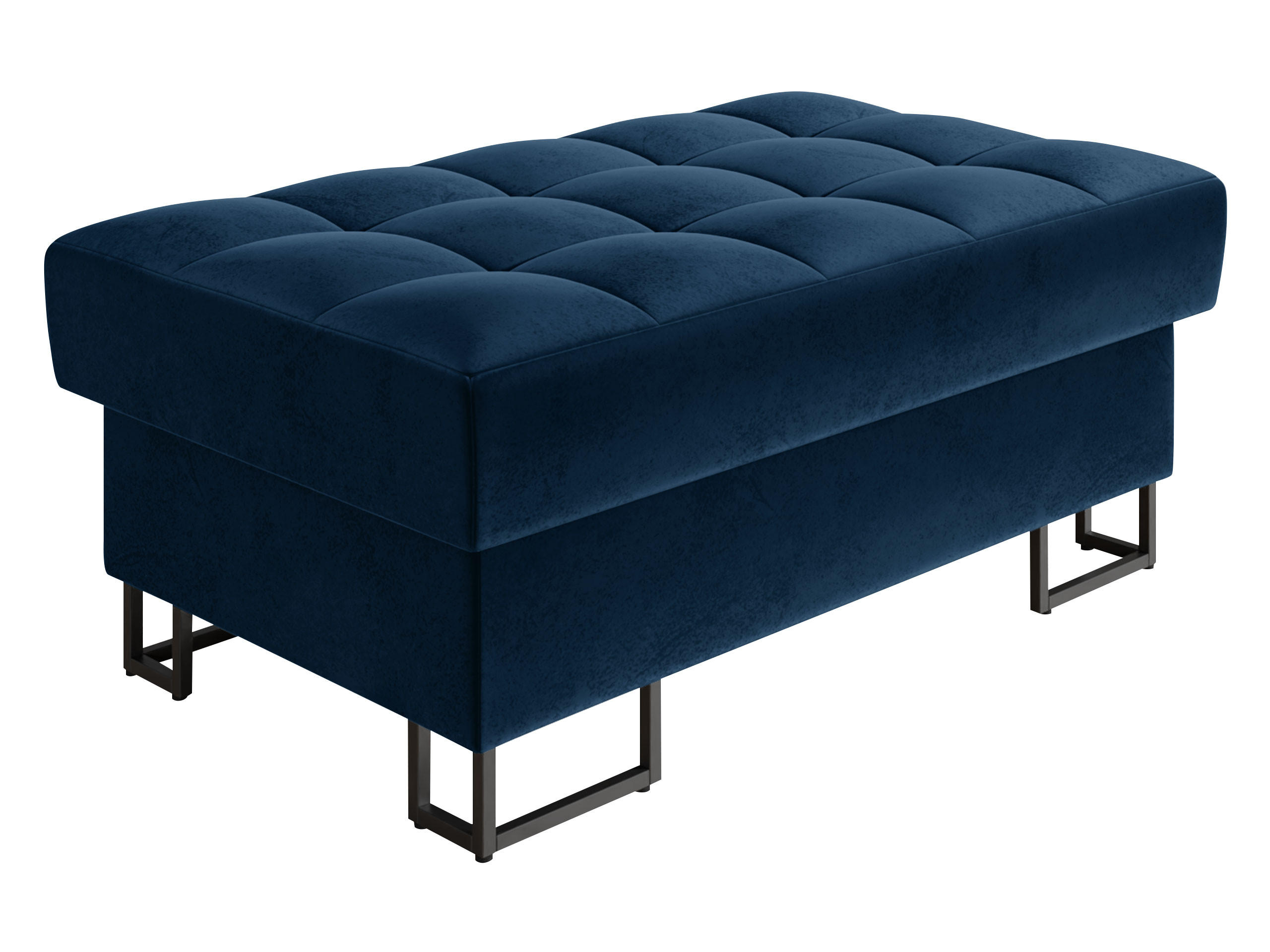 POLSTERHOCKER Laris - Schwarz/Dunkelblau, Holz/Textil (106/44/67cm) - MIRJAN24