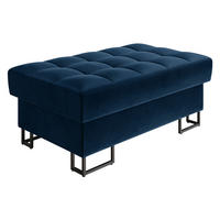 POLSTERHOCKER Laris - Schwarz/Dunkelblau, Holz/Textil (106/44/67cm) - MIRJAN24