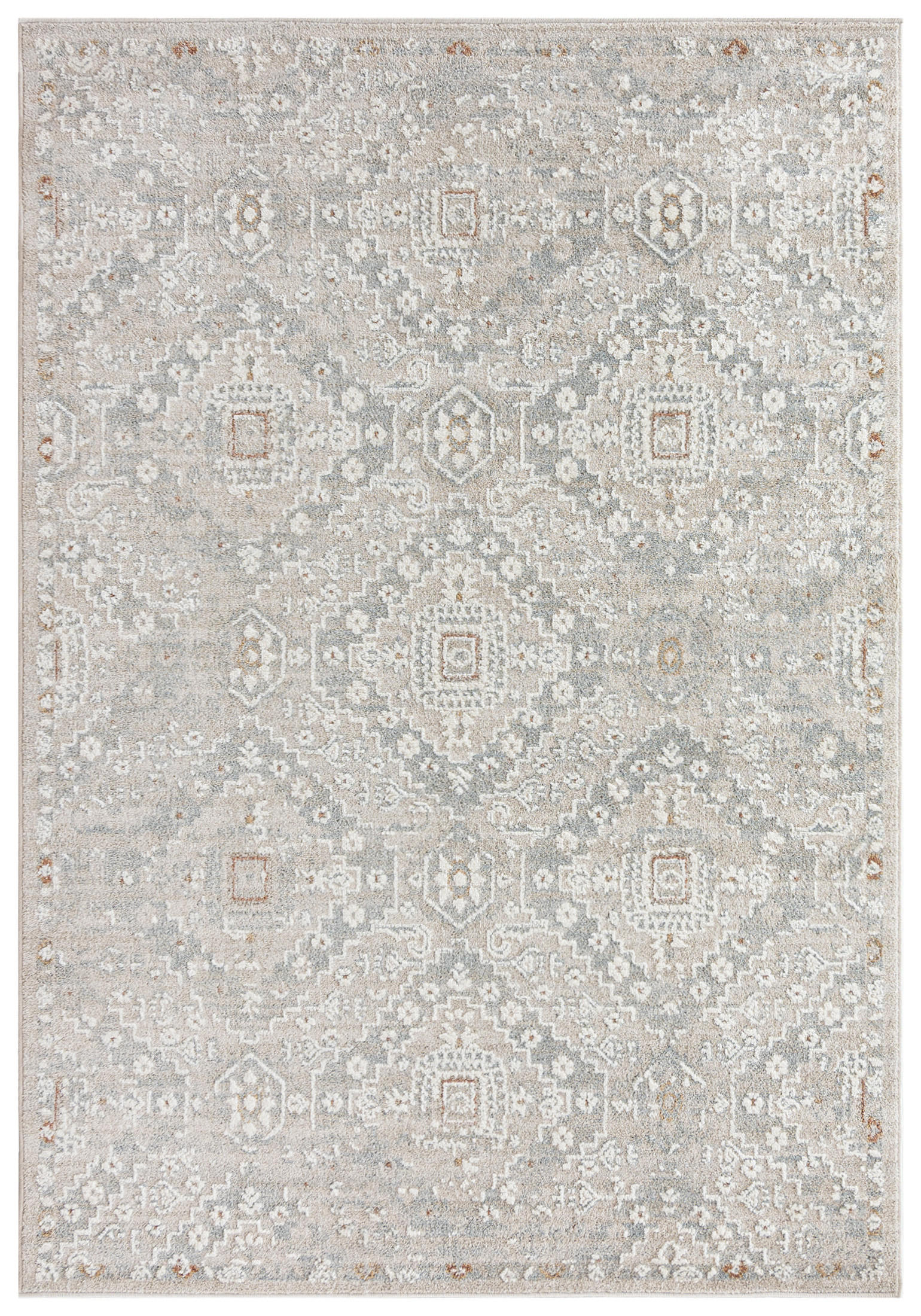 TEPPICH Beige Geometrisch - Rechteckig Moderne - 140 x 200 cm - Beige/Grau, Textil (140/200cm) - Mazovia