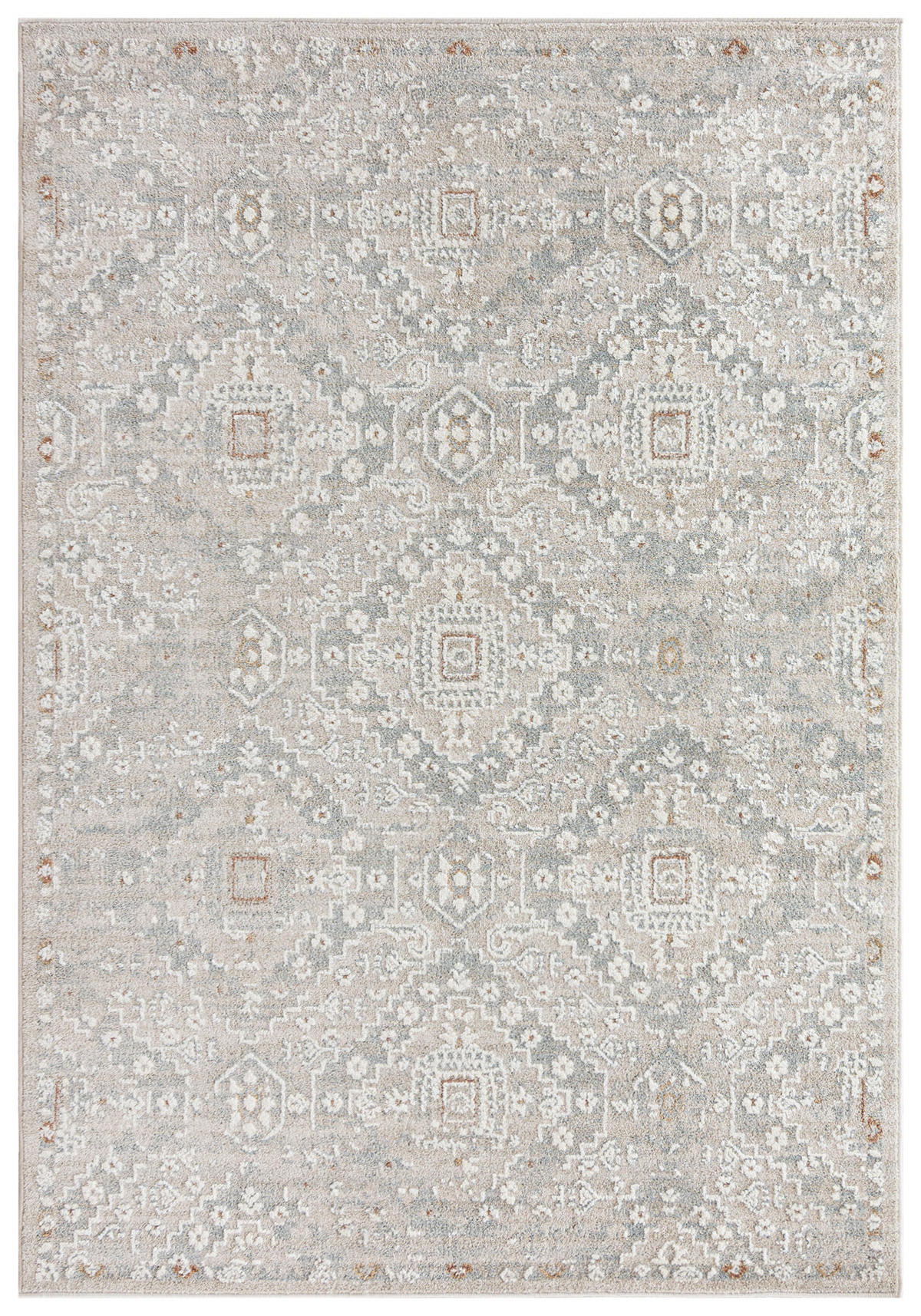 TEPPICH Beige Geometrisch - Rechteckig Moderne - 80 x 150 cm - Beige/Grau, Textil (80/150cm) - Mazovia