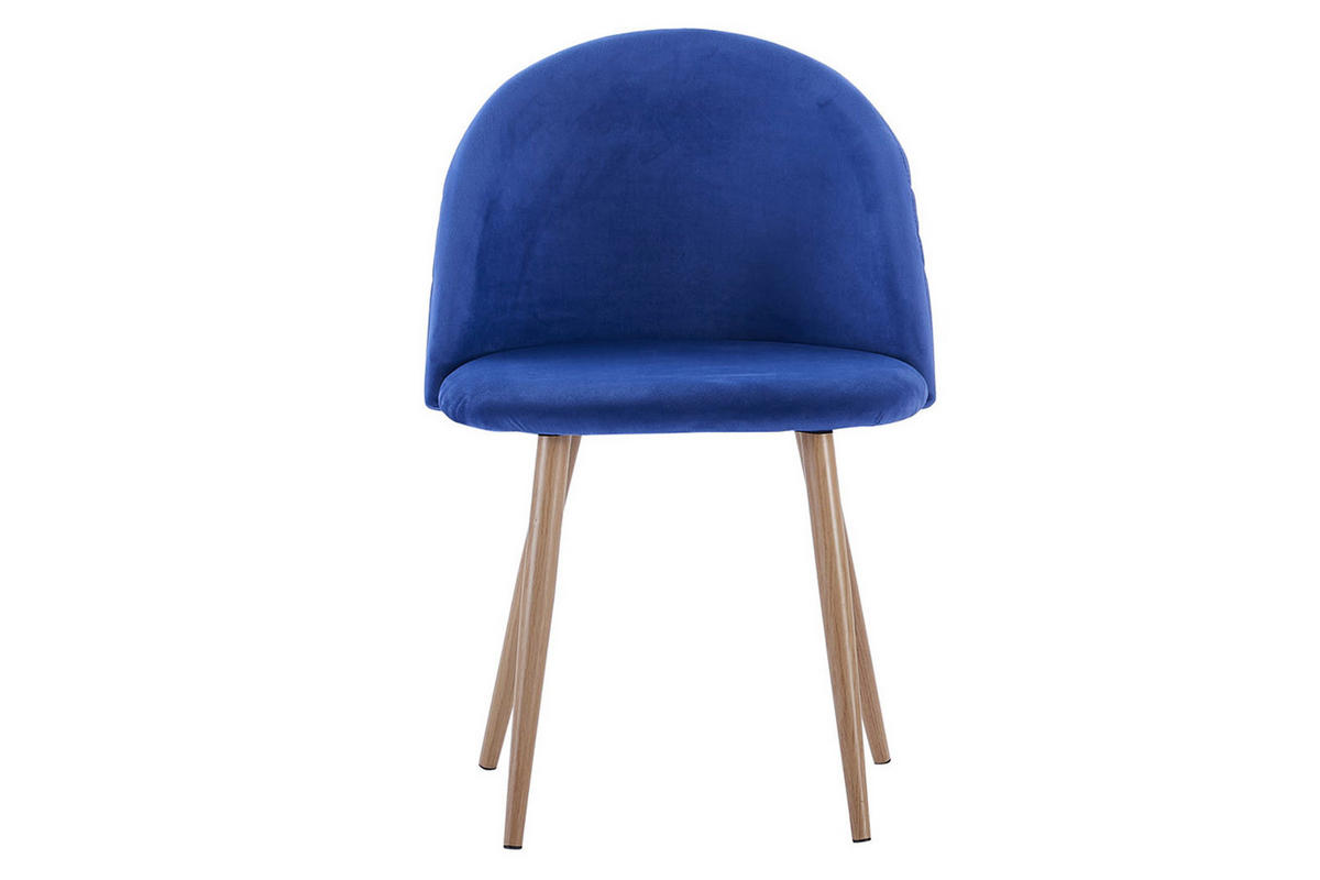 ESSZIMMERSTUHL LILLY - Blau/Eichefarben, Textil/Metall (55/79/51cm) - SAM
