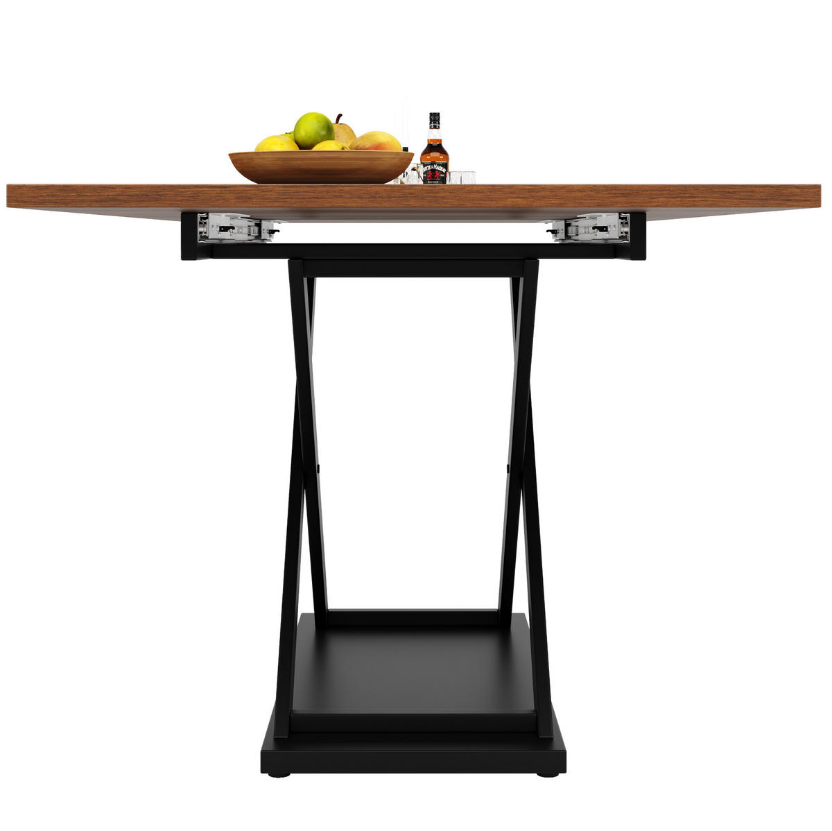 ESSTISCH Teleskoptisch 120/80cm mit Kreuzbeinen in Walnussfarbe - Walnussfarben, Holzwerkstoff (160/80/75cm) - OKWISH