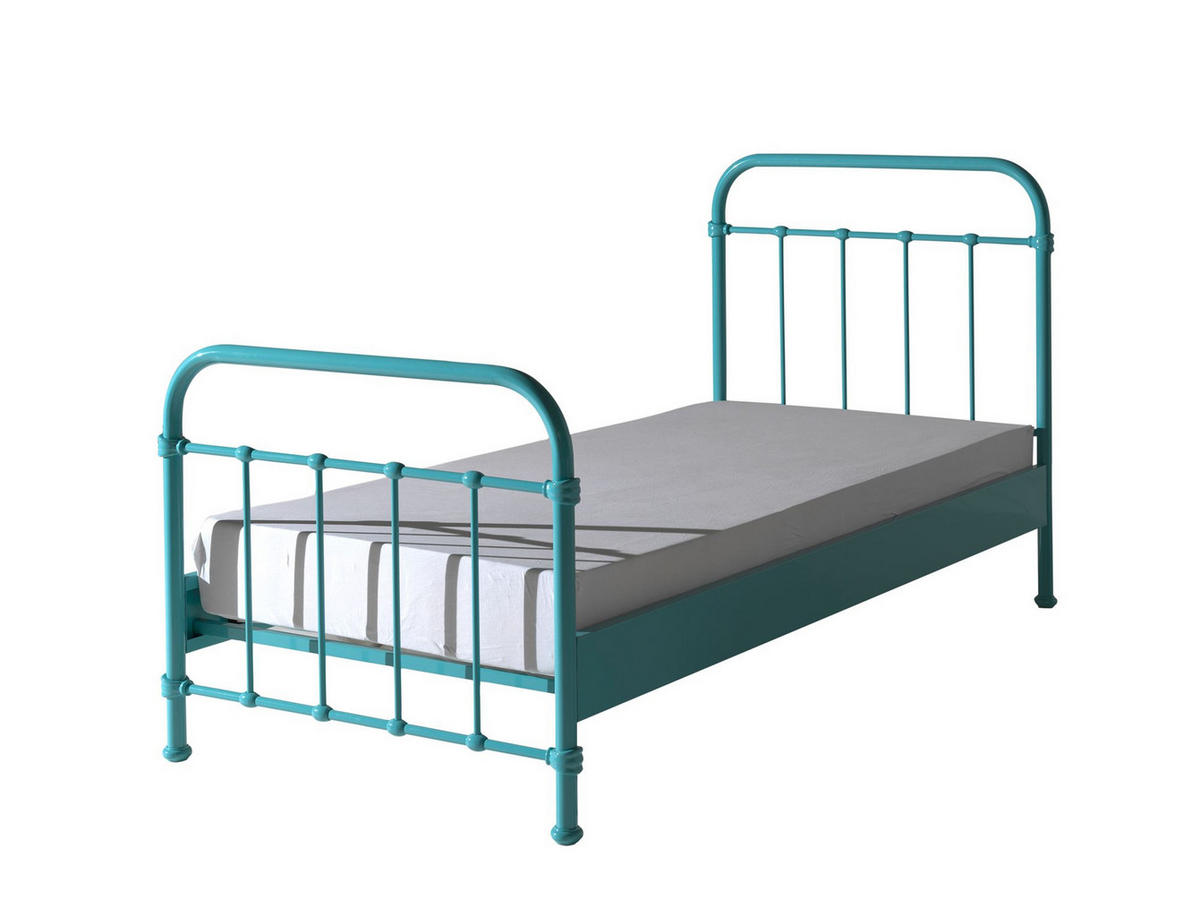 METALLBETT Karlyn 210x111x98 aus Metall in Türkis - Türkis, Metall (90/200cm) - 58aufmkessel