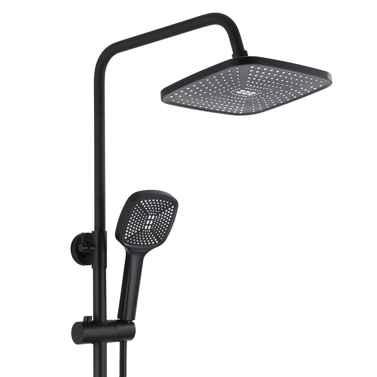 DUSCHGARNITUR Rea Argus Black Matt - Schwarz, Metall (23/144/44cm) - REA