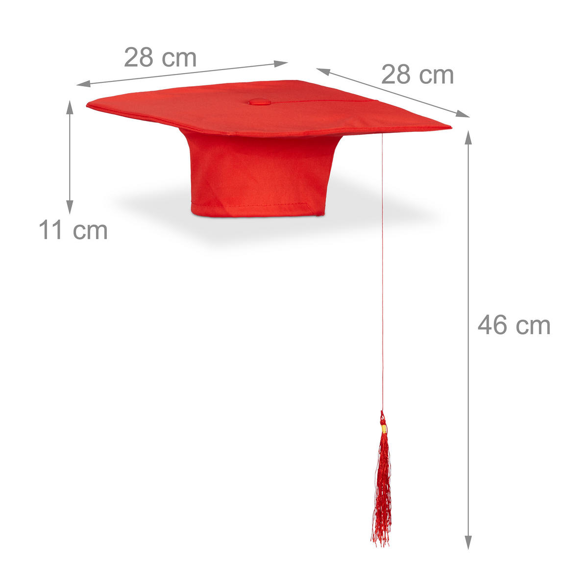 2XDOKTORHUT - Rot, Textil (28/11/28cm) - Relaxdays