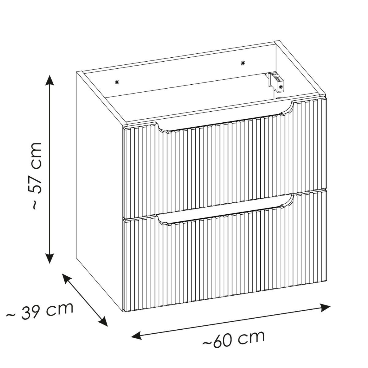 WASCHTISCHUNTERSCHRANK Riva Schwarz und Holz - Schwarz, Holzwerkstoff (40/59/80.4cm) - Petits-meubles