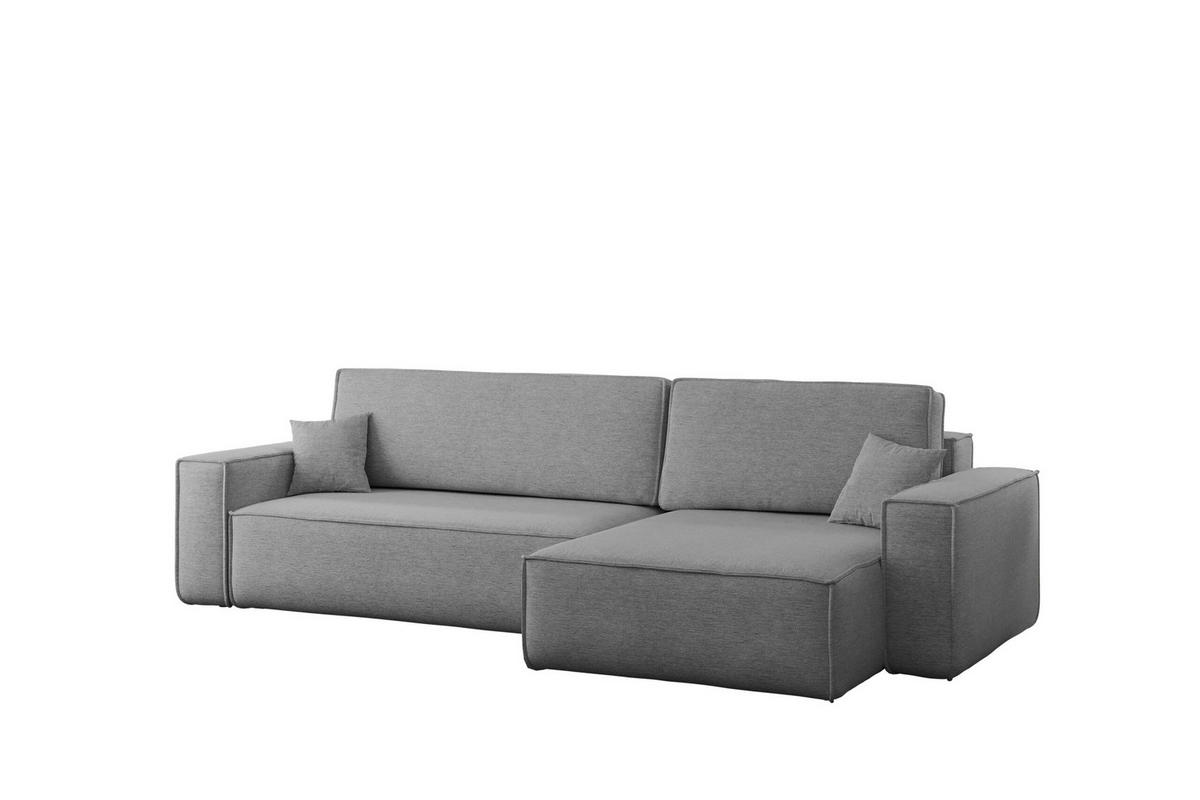 ECKSOFA Mit Schlaffunktion Und Bettkasten, Eckcouch Best XL Stoff Verita Stahl Rechts - Anthrazit, Holz (274/145cm) - Kaiser Möbel
