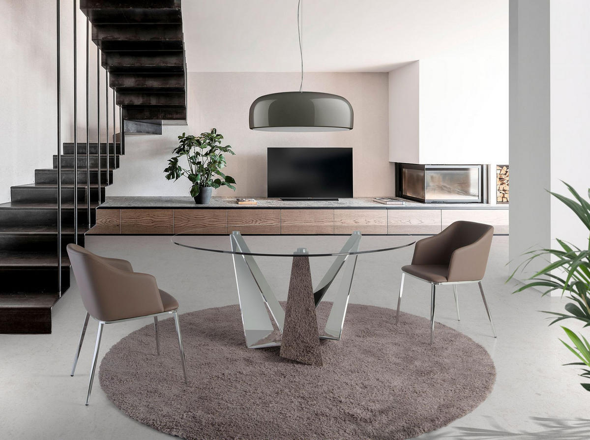 STUHL Kunstleder braun 51/56/79 cm - Chromfarben/Edelstahlfarben, Leder/Kunststoff (51/79/56cm) - ANGEL CERDA