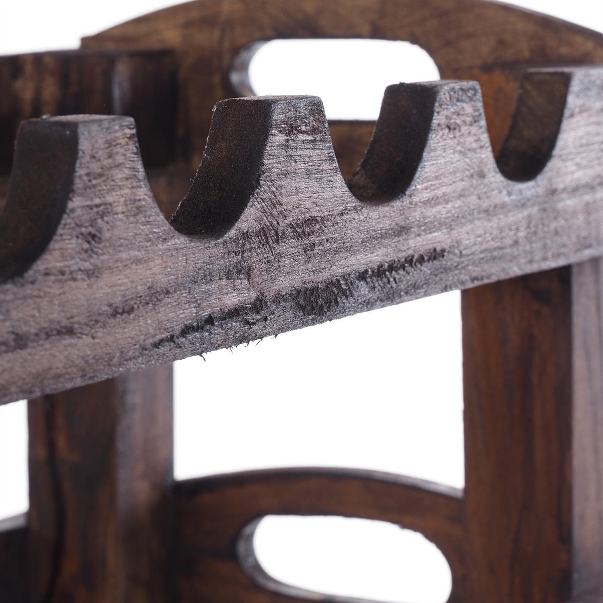 FLASCHENREGAL RUSTIC Massivholz, für 20 Flaschen 03 dunkelbraun - Dunkelbraun, Holz (60/66/23cm) - DESIGN DELIGHTS