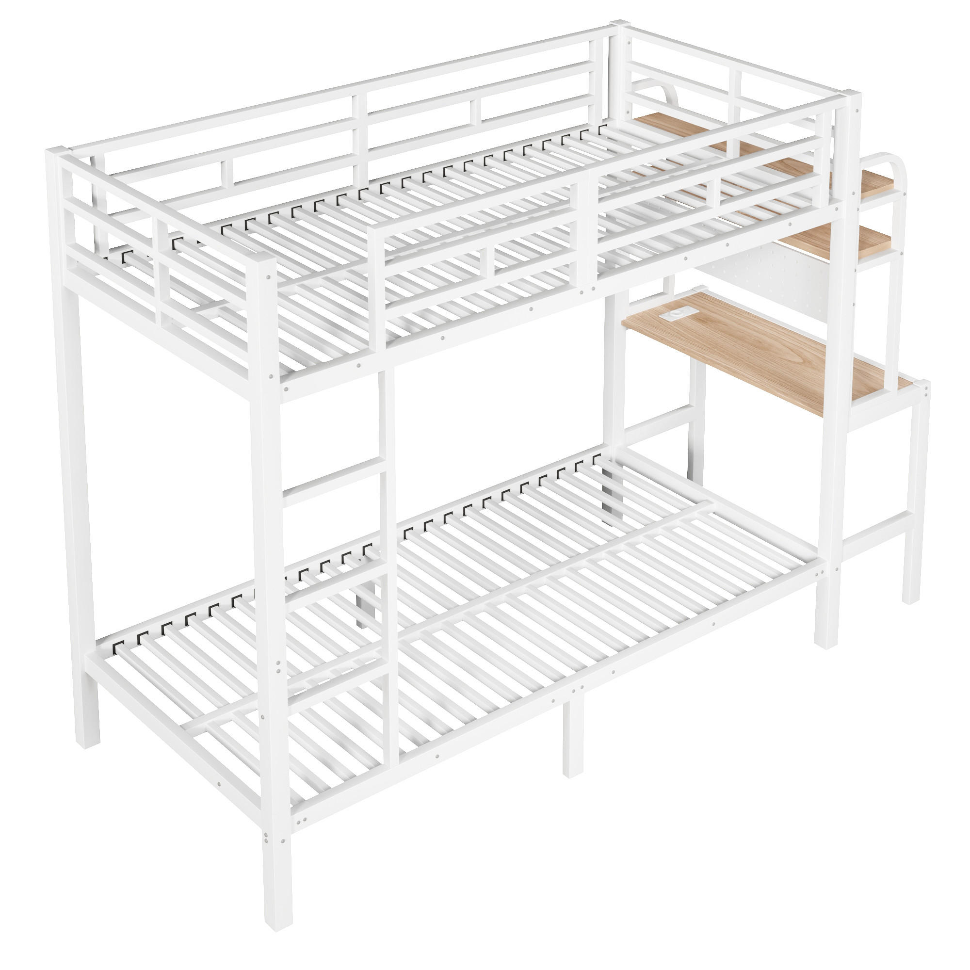 ETAGENBETT 90/200 cm DE-33134 mit LED Weiß - Weiß, Metall (90/200cm) - ComfortXL