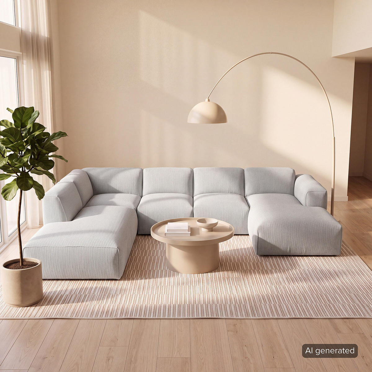WOHNLANDSCHAFT mit Longchair - Schwarz/Grau, Kunststoff/Textil (325/71/235cm) - home24