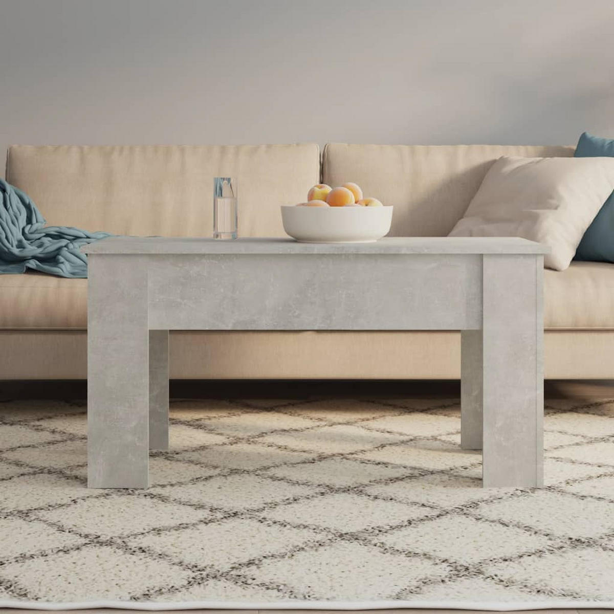 COUCHTISCH Betongrau 101x49x52 cm Holzwerkstoff - Grau, Holzwerkstoff (101/49/52cm) - furnicato