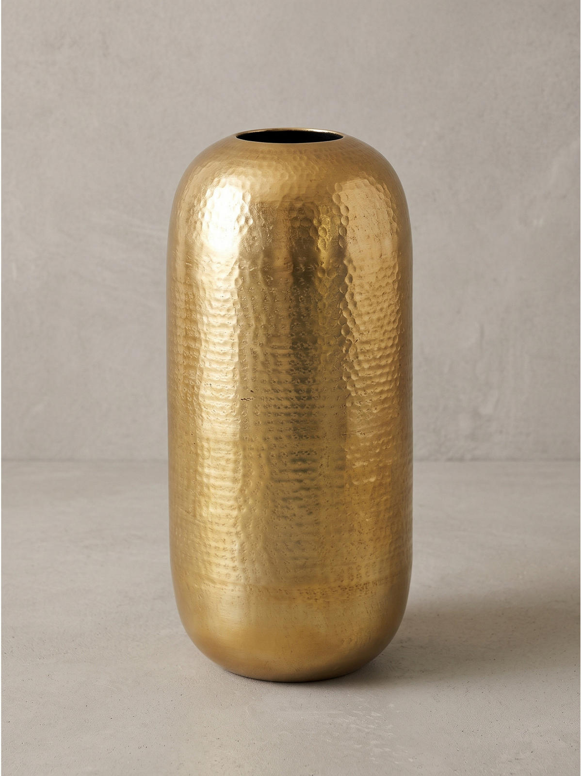 BODENVASE AMALFI, Aluminium, handgefertigt, Gold, Ø 20 x 45 cm - Goldfarben, Metall (45cm) - KADIMA DESIGN