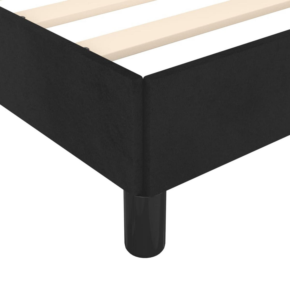BETTGESTELL Ohne Matratze Schwarz 140/200 Cm Samt - Schwarz, Textil (140/200cm) - vidaXL