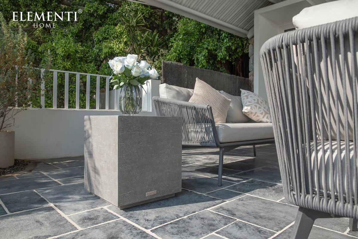 BEISTELLTISCH TEVERE aus GF-Beton, Wetterbeständig, 45x45x51 cm - Grau, Naturmaterialien (45/45/51cm) - Elementi