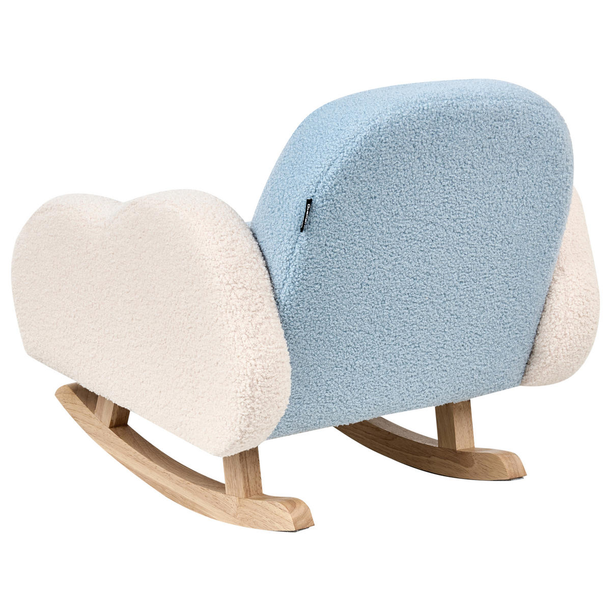 KINDERSCHAUKELSTUHL Cremeweiß Skare - Blau/Braun, Textil (54/52/54cm) - Beliani