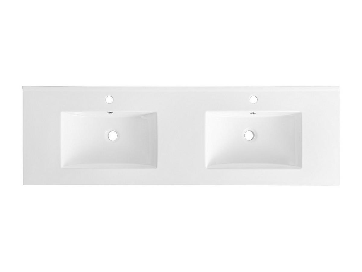 EINBAUWASCHBECKEN rechteckig - 151 x 46,5 cm - Keramik - Weiß - MOTIAC - Weiß, Keramik (151/17.3/46.5cm) - Vente-Unique