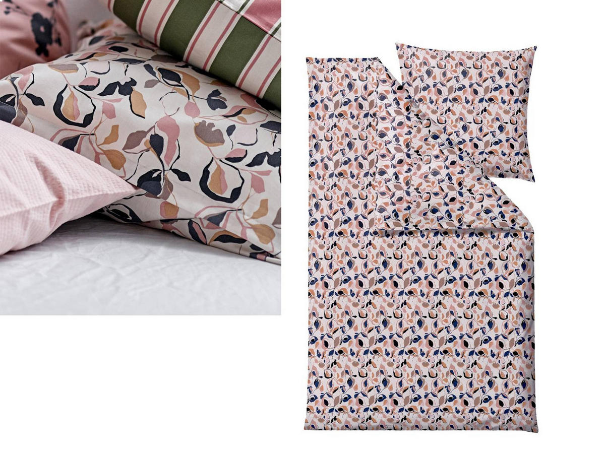 BETTWÄSCHE Abstract beige 135/200 cm Bio-Baumwolle - Rosa, Textil (135/200cm) - Södahl