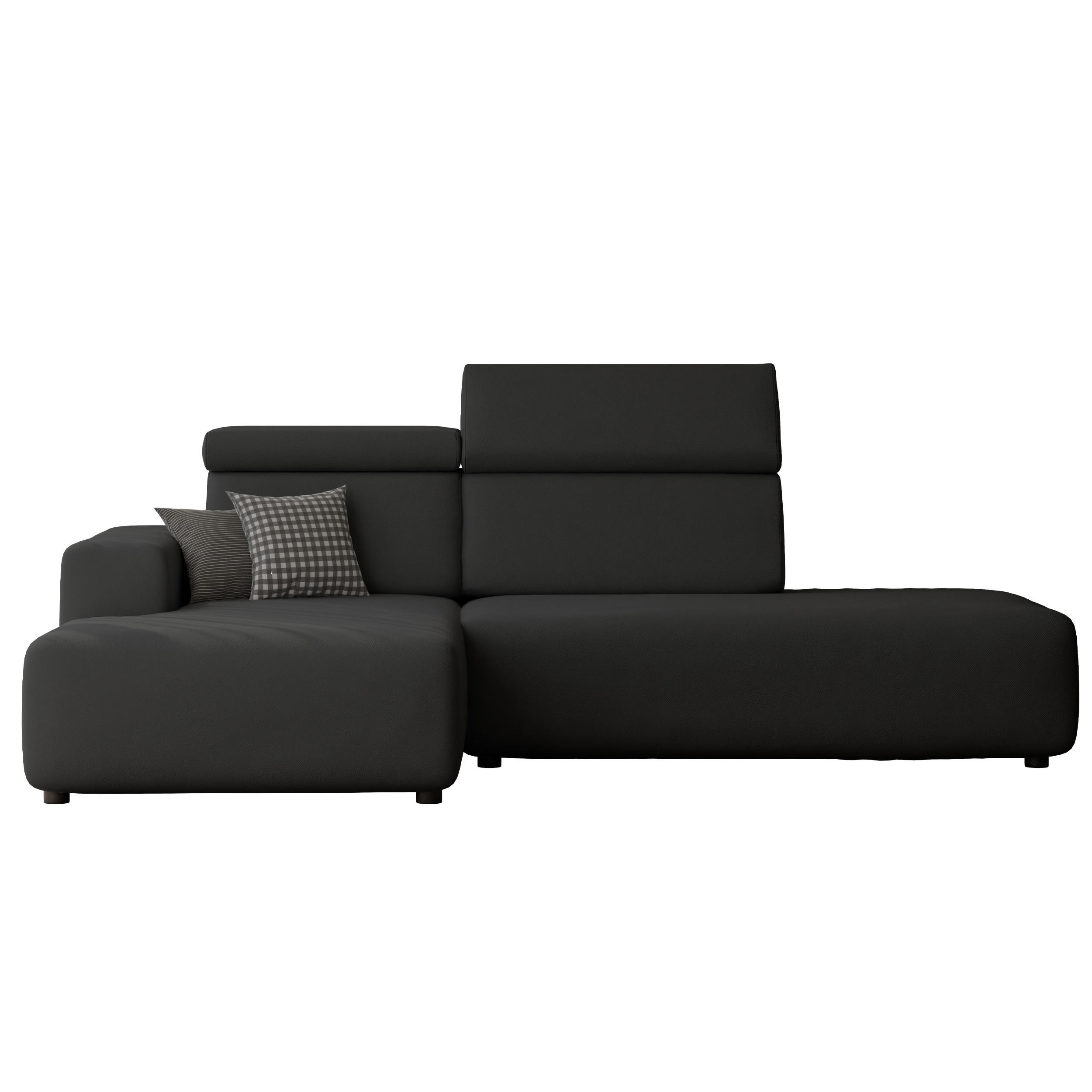 ECKSOFA RICO Links, Stoff Anthrazit - Anthrazit, Textil (260/186cm) - Idohome