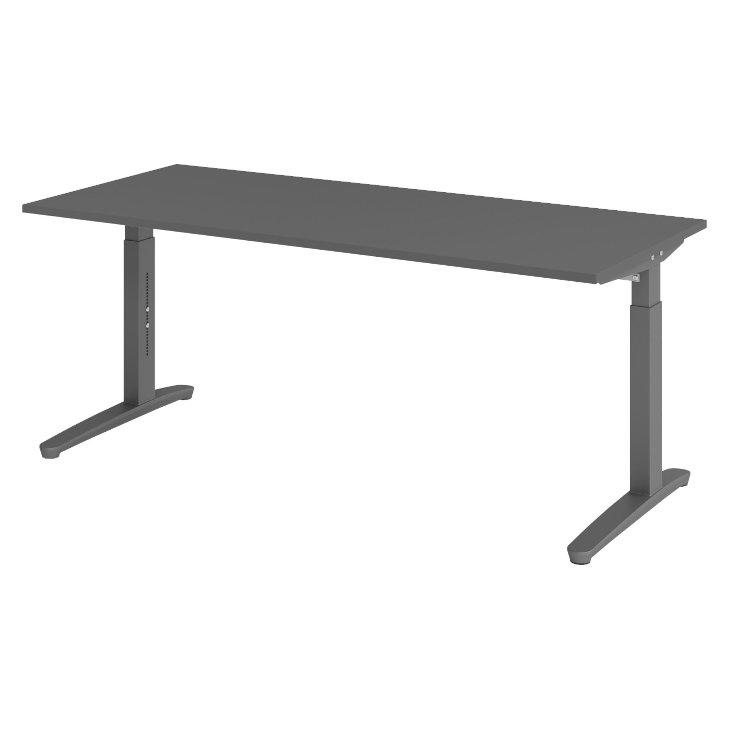 SCHREIBTISCH Serie-XB 80/180/74 cm in Graphitfarben/Graphitfarben - Graphitfarben, Holzwerkstoff (80/180/74cm) - bümö
