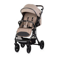 KINDERWAGEN Omnia PU-Räder hellbraun klappbar, Stoßdämpfer, Sonnendach, Fußsack - Braun, Metall (69/63/102cm) - Chipolino