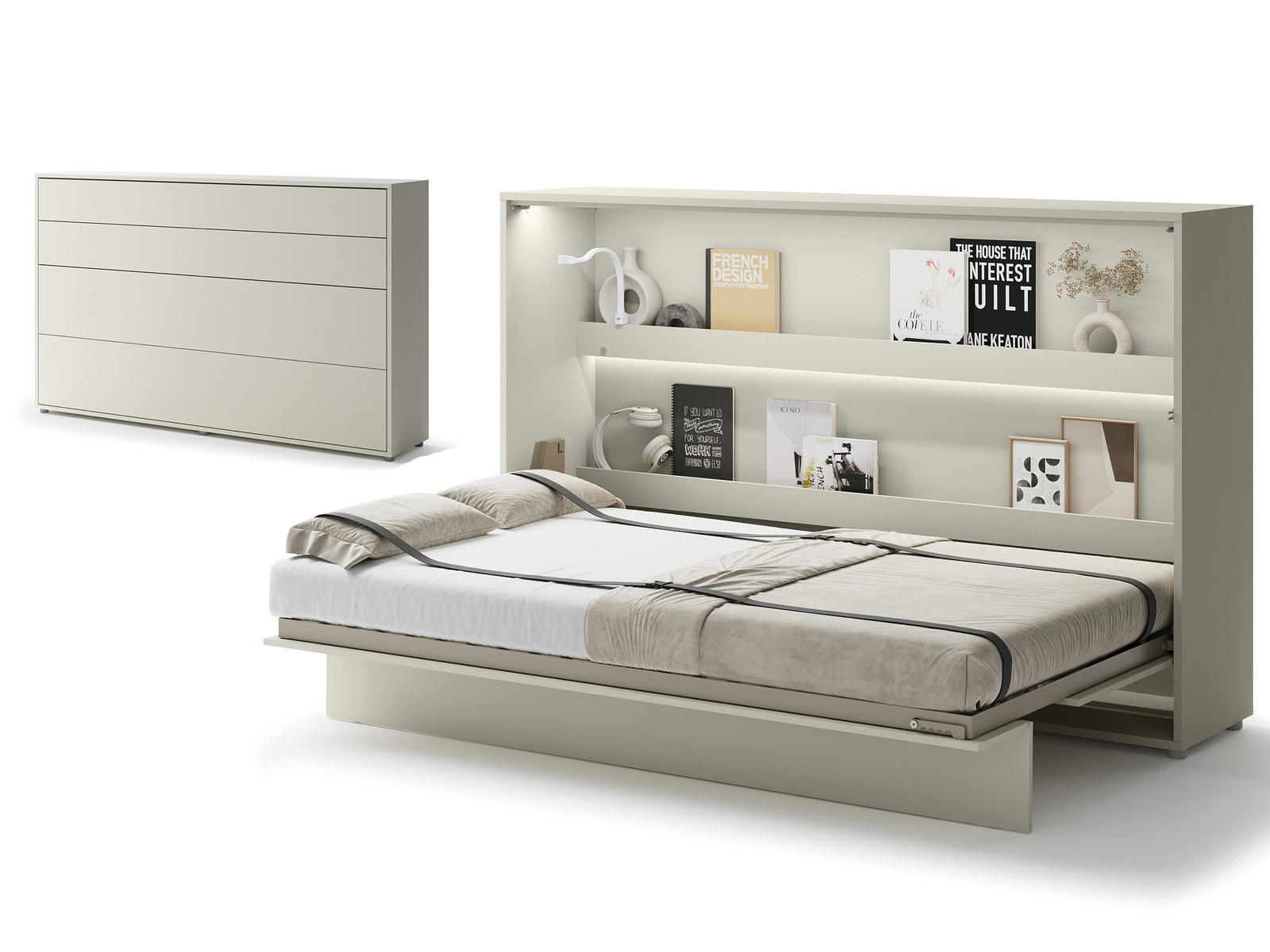 SCHRANKBETT BED CONCEPT 90x200 Kaschmir - Kaschmir, Holzwerkstoff (90/200cm) - Compleo24