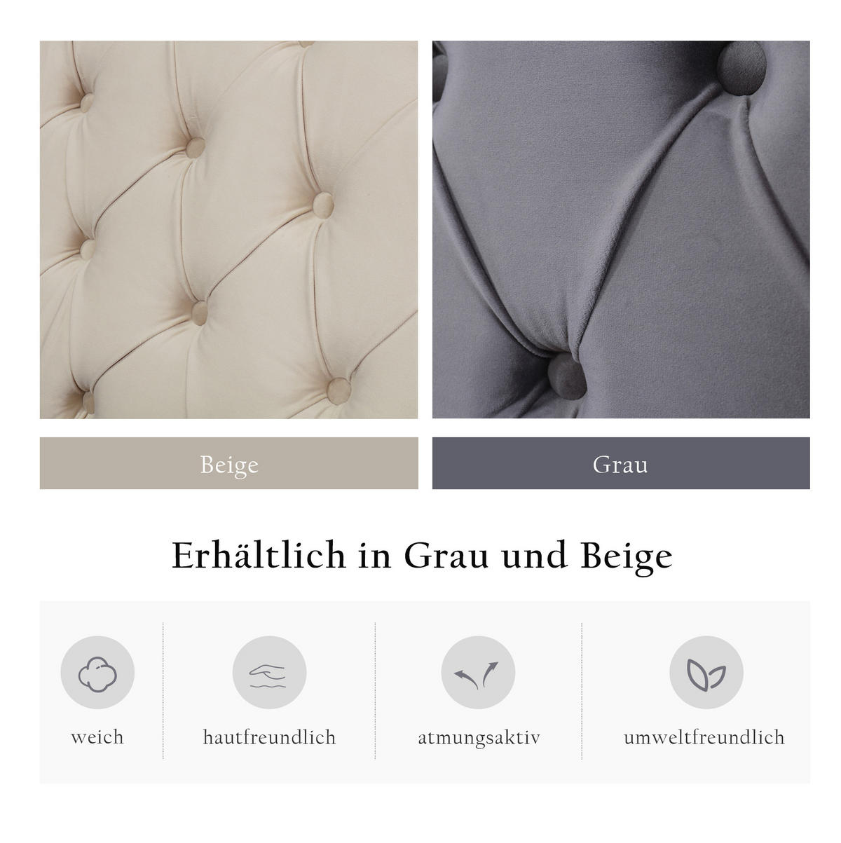 POLSTERBETT 160/200 cm Beige aus Samt mit Bettkasten - Beige, Textil (160/200cm) - OKMYHOME