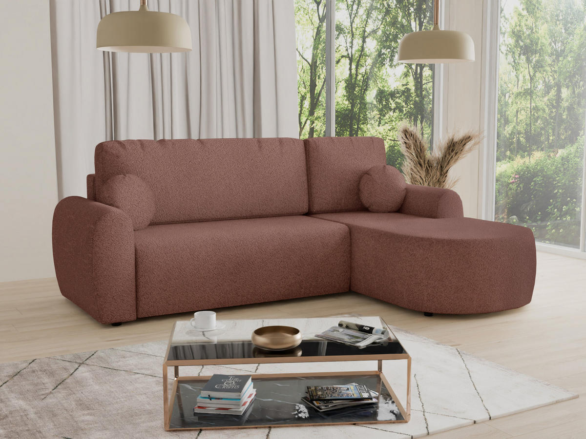 ECKSOFA Jazz, Seite: Rechts - Rosa, Holz/Textil (240/160cm) - Sofnet