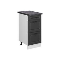 KÜCHENUNTERSCHRANK R-Line Anthrazit Landhaus 40 cm mit Schubladen AP Anthrazit - Anthrazit/Weiß, Holzwerkstoff (40/81.6/60cm) - Vicco