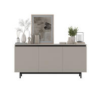 KOMMODE Selene 3D Kaschmir matt 167 cm mit schwarzem Metallrahmen - Kaschmir/Schwarz, Holzwerkstoff/Metall (166.8/79/35cm) - Meble Lindner